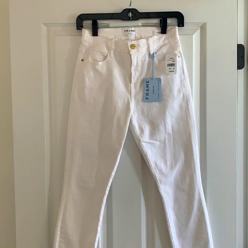 Frame denim Le high skinny jeans, white 25 NWT